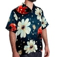 thumbnail image 2 of Seven Starred Ladybird Men's Button Down Hawaiian Poplin Shirt Summer Beach Printed Casual Short Sleeve Unisex Shirts, 2 of 6