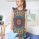 thumbnail image 4 of Fotbe Round Mandala Vestido de Dormir para Niñas de 3 a 10 Años, Mangas Cortas, Estilo Princesa, Pijama Camisón con Mangas Voladas-XX-Large, 4 of 6