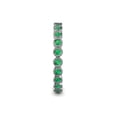 thumbnail image 5 of Emerald Bezel Set Milgrain Work Eternity Band 0.57 ct tw to 0.67 ct tw in 14K White Gold.size 5.0, 5 of 8