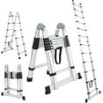 thumbnail image 3 of Towallmark 16.5 ft Aluminum Telescoping Ladder – Portable A-Frame Extension Ladder with Non-Slip Feet and Stabilizers, Collapsible for Home and Outdoor Use, 3 of 10
