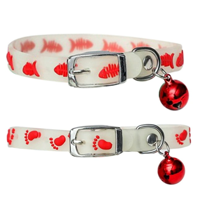 Collier pour Animaux en Silicone Fluorescent: 2 Pcs Collier de Sécurité pour Chat Mode Sangle de Cou pour Chien