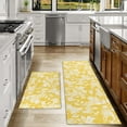 thumbnail image 2 of Yellow Floral Kitchen Rug Mat Spring Kitchen Rugs Sets of 2 Washable Kitchen Floor Mats Non-Slip Yellow Kitchen Decor, 2 of 6