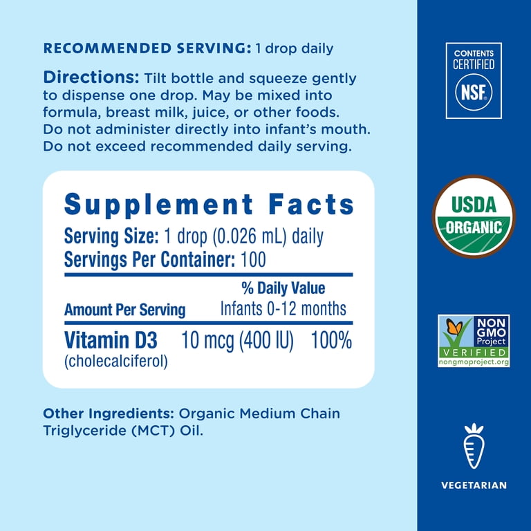 Mommy's Bliss Organic Vitamin D Drops, 0.11 fl oz photo 7