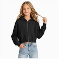 thumbnail image 3 of Staki Girls Zip Up Hoodies Cropped Sweatshirts Long Sleeve Jackets with Pockets Kids Tops Clothes 5-14Y(Black,13-14 Years), 3 of 6