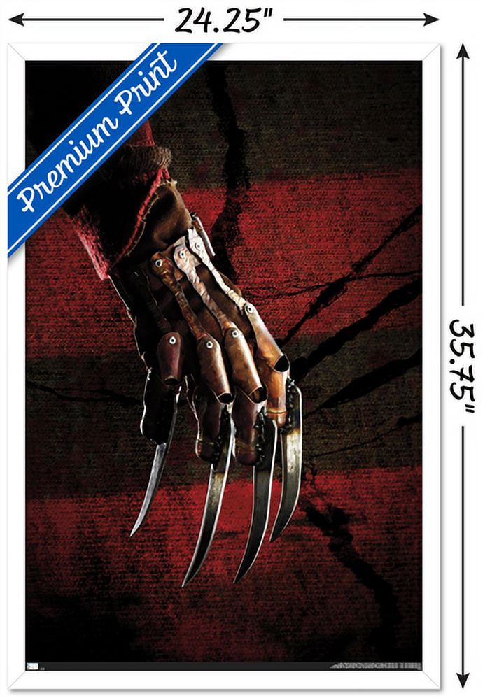 A Nightmare on Elm Street - Hand Stripes Wall Poster, 22.375" x 34", Framed