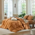 thumbnail image 3 of Bedding Duvet Cover Set Washed Cotton Linen Like Textu Breathable Durable Soft Comfy (Tannish Linen Grey Queen), 3 of 9