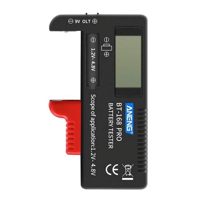 LOVEVER Digital LCD Universal Battery Tester (Model BT - 168 PRO) Battery Tester Volt Checker for AA AAA C D 9V 3.7V 1.5V Button Cell