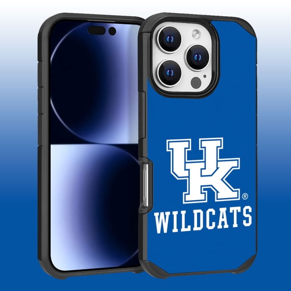 Apple iPhone 16 Pro (6.3) - Licensed NCAA University of Kentucky Wildcats logo on Light Blue Textured Dual Layer Case