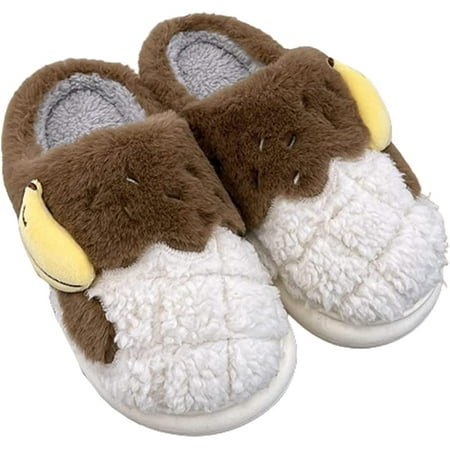 

PIKADINGNIS Cute Strawberry Cream Furry Slippers for Women Men Fluffy Faux Fur Non-alip Heel Block House Shoes Indoor Winter