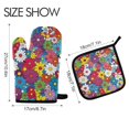 thumbnail image 2 of Yayeee Oven Mitts and Pot Holder Set of 4 Heat Resistant Kitchen Gloves Baking Hot Pad, Whimsical Floral, 2 of 5