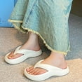 thumbnail image 6 of Slippers for Women,Summer Thick Sole Flip Flops Sandals For Outdoor Vacation Beach Travel Comfortable Toe Post On Slippers,Womens Slippers,Beige,8, 6 of 8