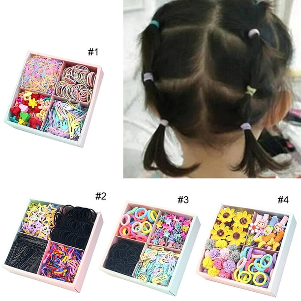 Kids Hair Accessories Cute Handmade Hair Barrettes Elastic Hair Ties for  Girls 