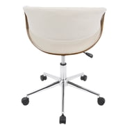 Indoor Home Office Furniture Curvo Mid-Century Modern Office Chair In Walnut And Cream