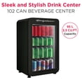 thumbnail image 5 of Frigidaire 3.3 Cu. ft. 102 Can Retro Refrigerator, 95 Liter Mini Fridge with Glass Door, Black, 5 of 12