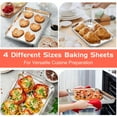 thumbnail image 2 of Coliware Baking Sheet Set of 4, Stainless Steel Cookie Sheet for Toaster Oven, Bakeware with Rectangle Size 9/10/12/16 inch, Mirror Finish & Dishwasher Safe, 2 of 7