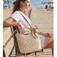 thumbnail image 3 of SUOSDEY Crochet Beach Bag for Women with Zipper,Summer Straw Beach Tote Bag Woven Boho Shoulder Bag for Vacation, 3 of 8