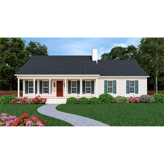 The House Designers: THD-5458 Builder-Ready Blueprints to Build a Small Ranch House Plan with Crawl Space Foundation (5 Printed Sets)
