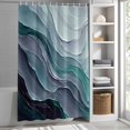 thumbnail image 6 of Shower Curtains for Bathroom-72"x84",Abstract Water Ripples Blue Gradient Waterproof Bath Curtain Grommet Shower Curtain Set with Hooks,, 6 of 9