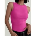 thumbnail image 2 of Womens Sleeveless High Neck Tank Tops Fashion Summer Casual Basic Slim Fit Ribbed Racerback Top Shirt Clothes, 2 of 6