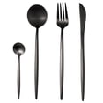thumbnail image 1 of 4Pcs Stainless Steel Flatware Set Fork Spoons Coffee Spoon Kitchen Tableware for Home Hotel Restaurant, Black, 1 of 9