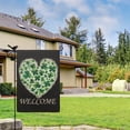thumbnail image 2 of St. Patrick's Day Garden Flag Linen Outdoor Flag Green Shamrocks Clovers Heart Welcome Yard Flags Double Sided House Flag for Home,indoor ,12.5''×18''in., 2 of 4