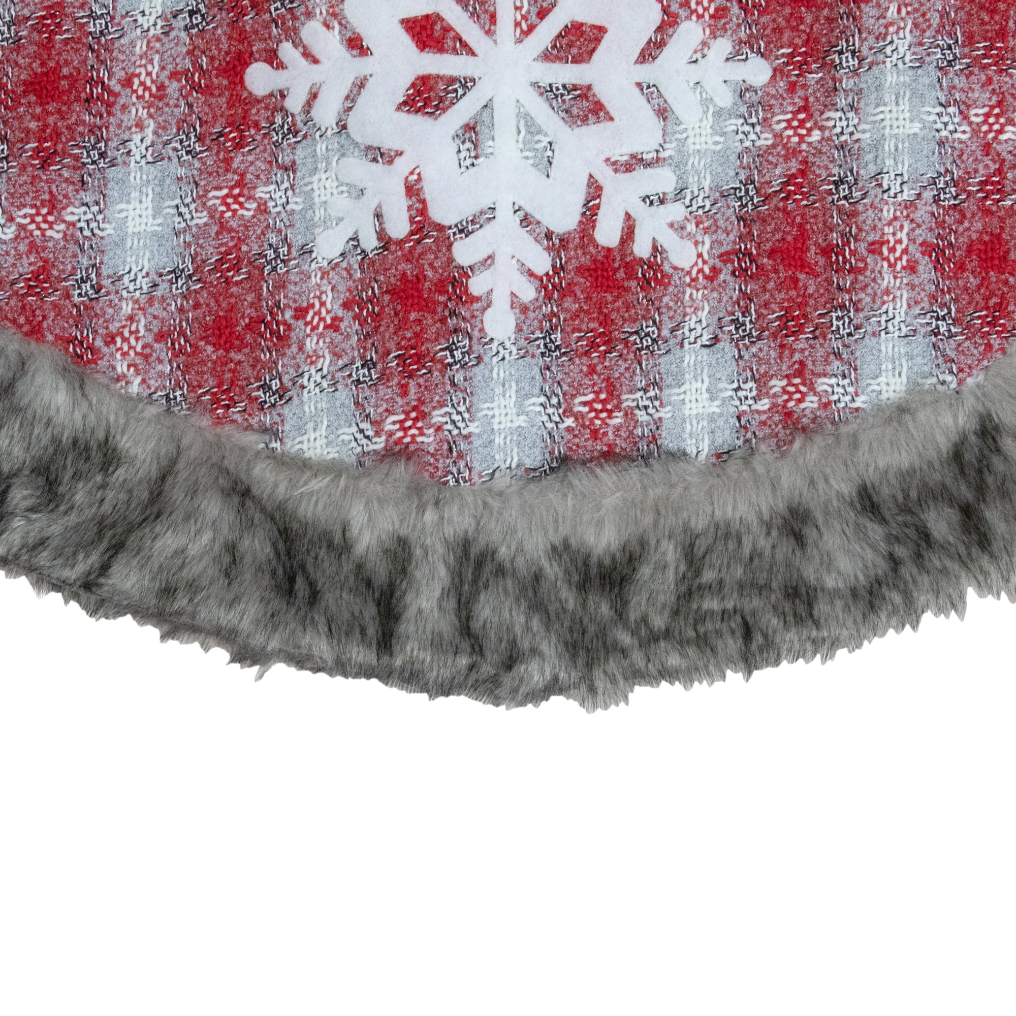 Northlight Multi-color Plaid Polyester Christmas Tree Skirt, with Snowflake 2" x 48" x 48"