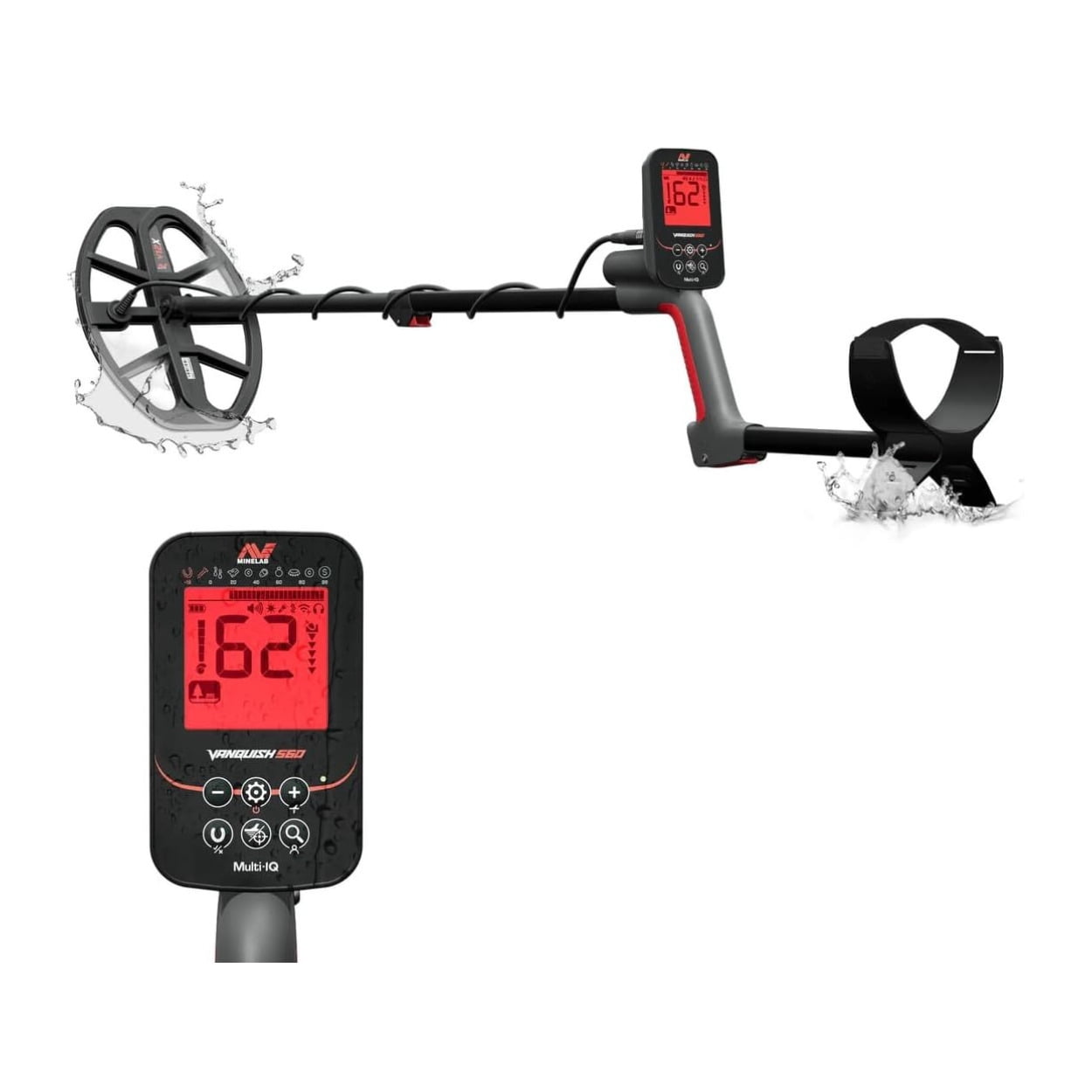 Minelab VANQUISH 560 Pro Pack Waterproof Multi-Frequency Metal Detector with V12x and V8x Search Coils