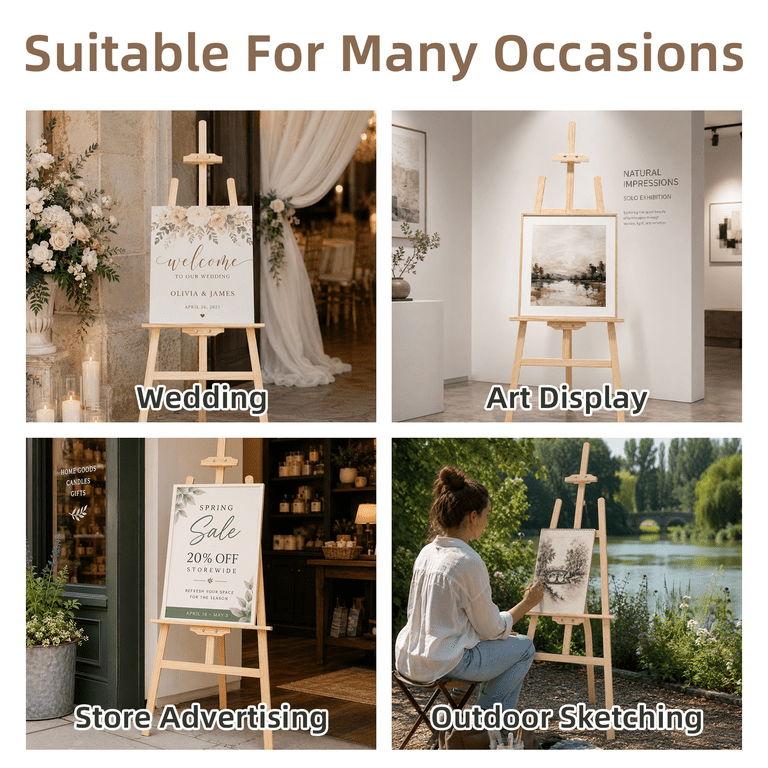 LAVFOX Adjustable Wooden Art Easel Stand, Folding photo 6