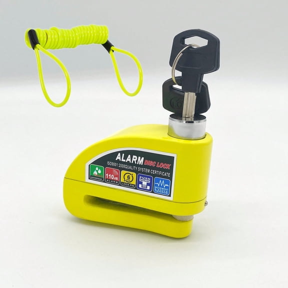 2-in-1 Motorcycle Alarm Lock: Disc Lock & Steel Cable for Double Security