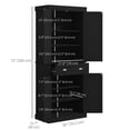thumbnail image 3 of HOMCOM Kitchen Storage Cabinet, Tall Pantry with Drawer Black Wood Grain, 3 of 10