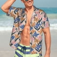thumbnail image 5 of Lsque Lilies Flowers pattern Hawaiian Shirt for Men, Unisex Summer Beach Casual Short Sleeve Button Down Shirts-3X-Large, 5 of 9