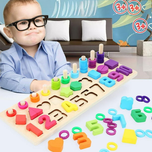 de Coincidencia de Matemáticas de Montessori Toys Número de Rompecabezas Tablero Ocupado Juguetes Educativos Tempranos Ejecutivos CUTICAT rompecabezas de formas de madera para niños