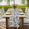 thumbnail image 3 of Black Flower Short Table Runner 36 Inches Long,Vintage Farmhouse Boho Leaf Spring Plant Cotton Linen Table Runners Dresser Scarves,Tabletop Scarf Furniture Cover for Home Dinner Party Decor 13"x36", 3 of 8