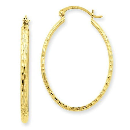 oval diamond 14kt hoop lightweight earrings cut yellow gold