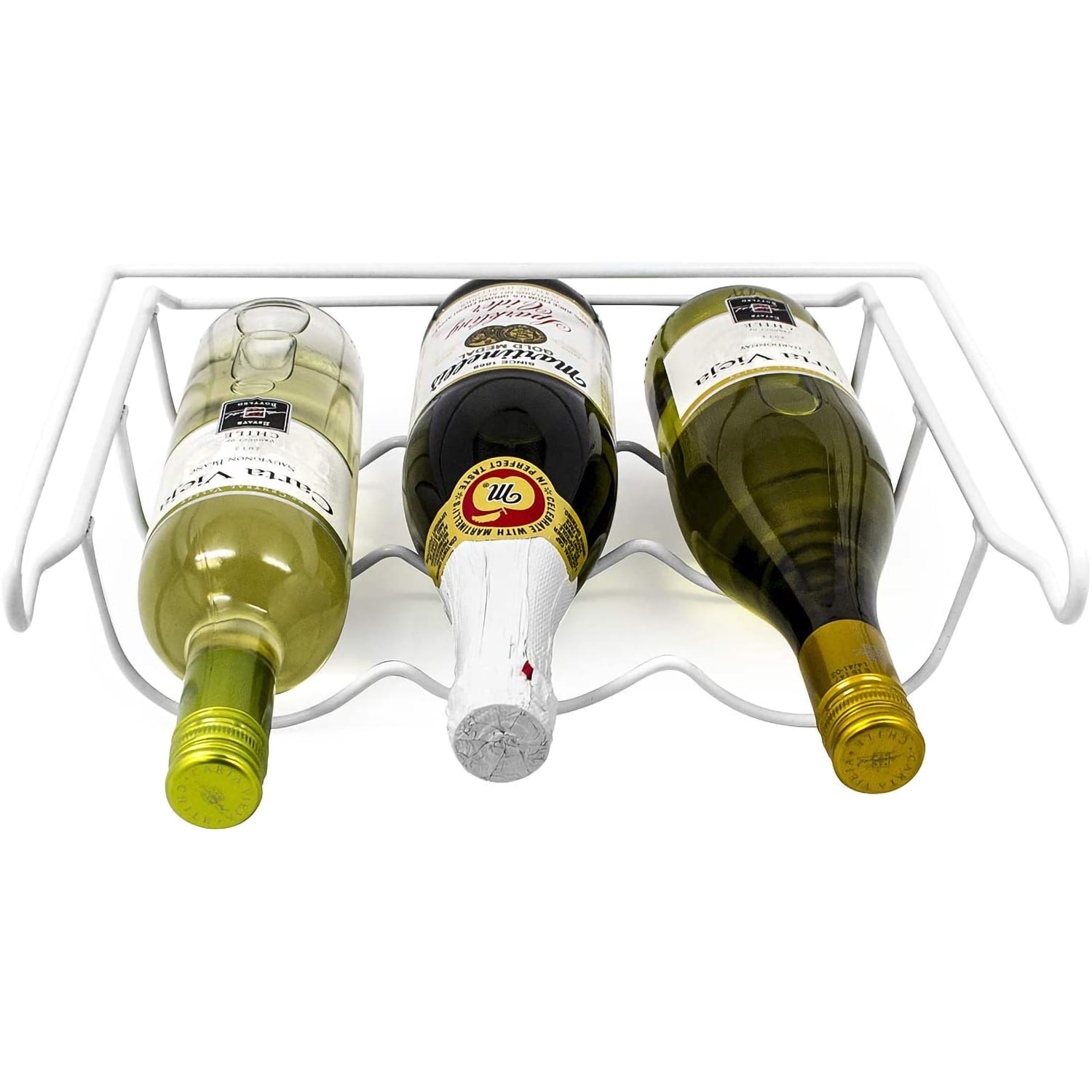 Sorbus Fridge Wine Rack, Refrigerator Bottle Holder, Holds 3 Wine Bottles, Universal Fit
