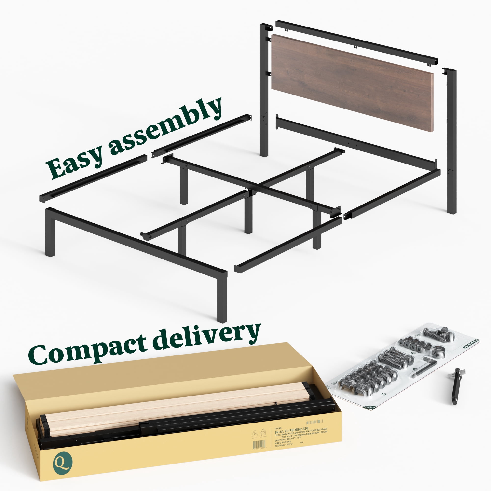 Zinus Mory 38" Metal Platform Bed Frame, Full