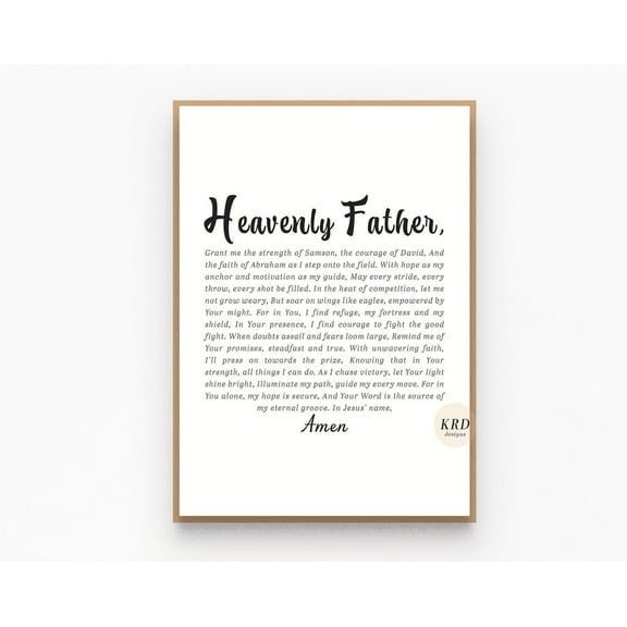 Christian Athlete Prayer Wall Art Print, Sports Bible Affirmations Poster, Christian Room Decor Aesthetic, Biblical Faith Quotes Art Prints Wall Art, Modern Wall Decor, 8x12 UNFRAMED