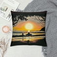 thumbnail image 2 of Orinice Sunset Graphic Decorative Men Women Boy Girl Room Cushion Throw Pillow Cover Square 1PC Summer Pillow Covers 18x18in, 2 of 5