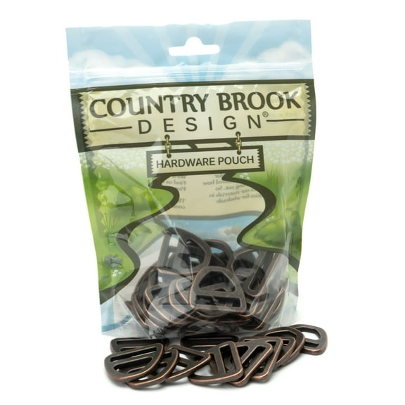 Country Brook Design® 1 Inch Antique Copper Double Bar D-Rings, 25 Pack