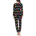 thumbnail image 3 of Renewold Cozy Colorful Lights Pajama for Women 2 Pieces Warm PJ Pants Set with Big Pockets Fahion Christmas Day Long Sleeve Sleepwear Athletic Clothing Size M, 3 of 4