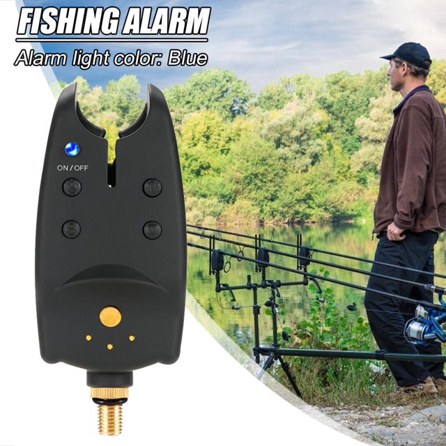 Alarma de mordedura de pez LED Campana de sonido Luz de alerta de punta de caña de pescar de carpa (Negro) Ndcxsfigh Para Estrenar
