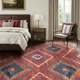 thumbnail image 2 of KoshiMe 9'x12' Area Rugs for Living Room, Machine Washable Rugs Non-Slip, Low Pile Soft Print Pattern Western Rug for Bedroom, Dining Room, Office, Red, 2 of 9
