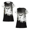 thumbnail image 5 of Salouo Happy Halloween 1 Print Short Sleeve Sleepshirt for Womens Comfy Nightgown Scoopneck Cute Nightdress Ruffle -Large, 5 of 7