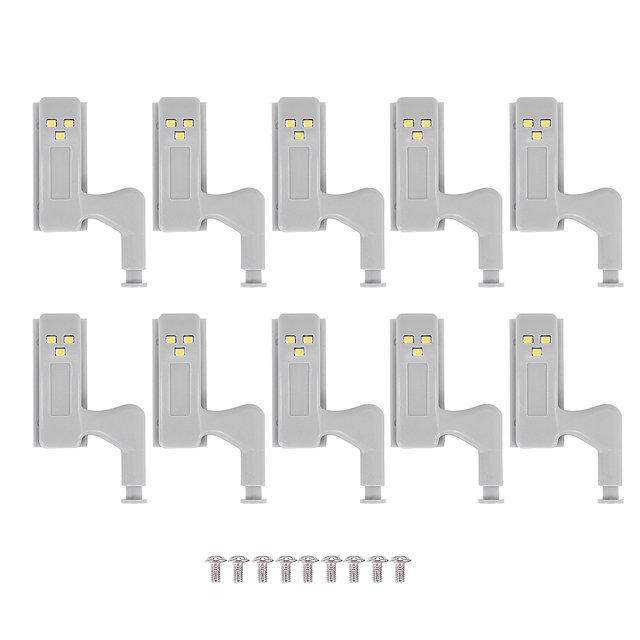 20Pcs Cabinet Cupboard Wardrobe LED Hinge Light Smart Sensor Lamp Warm White