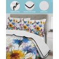 thumbnail image 3 of Quilts Queen Size Bedding Set, Hummingbird Reversible Summer Quilt 3 Pieces, Spring Farmhouse Oil Painting Sunflowers Lightweight Bedspreads Coverlets with 2 Pillow Shams for All Seasons, 3 of 5