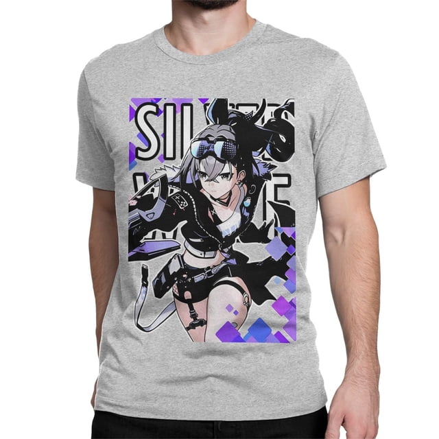 Camisetas Silver Wolf Honkai Star Rail Game Waifu para hombre y mujer, de algodón, con cuello redondo, de manga corta, únicas
