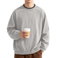 thumbnail image 5 of Men's Crew Neck Pullover Sweatshirt, Loose Fit Long Sleeve Casual Street Hip Hop Top for Spring Fall Daily Outfits, 5 of 5