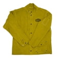 thumbnail image 1 of West Chester IRONCAT 7005 Heat Resistant Split Cowhide Leather Jacket - Large, Kevlar Thread Stitched Welding Jacket in Golden Yellow. Welding Gears, 1 of 4