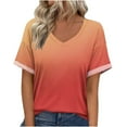 thumbnail image 3 of DDAPJ pyju Oversized T Shirts for Women Plus Size Graphic Tees Summer Casual Half Sleeve V Neck Tee Shirt Loose Comfy Blouse Tops Red XL, 3 of 8
