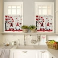 thumbnail image 3 of fihei Gnome Valentines Day Curtain Valance Love Heart Tree Rod Pocket Kitchen Tier Curtains Valance Set 3 Piece Couple Bird Valentiens Day Window Curtain Valance Tier Set 54 in x 24 in, 3 of 6